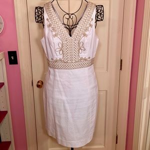 Lilly Pulitzer White & Gold Dress